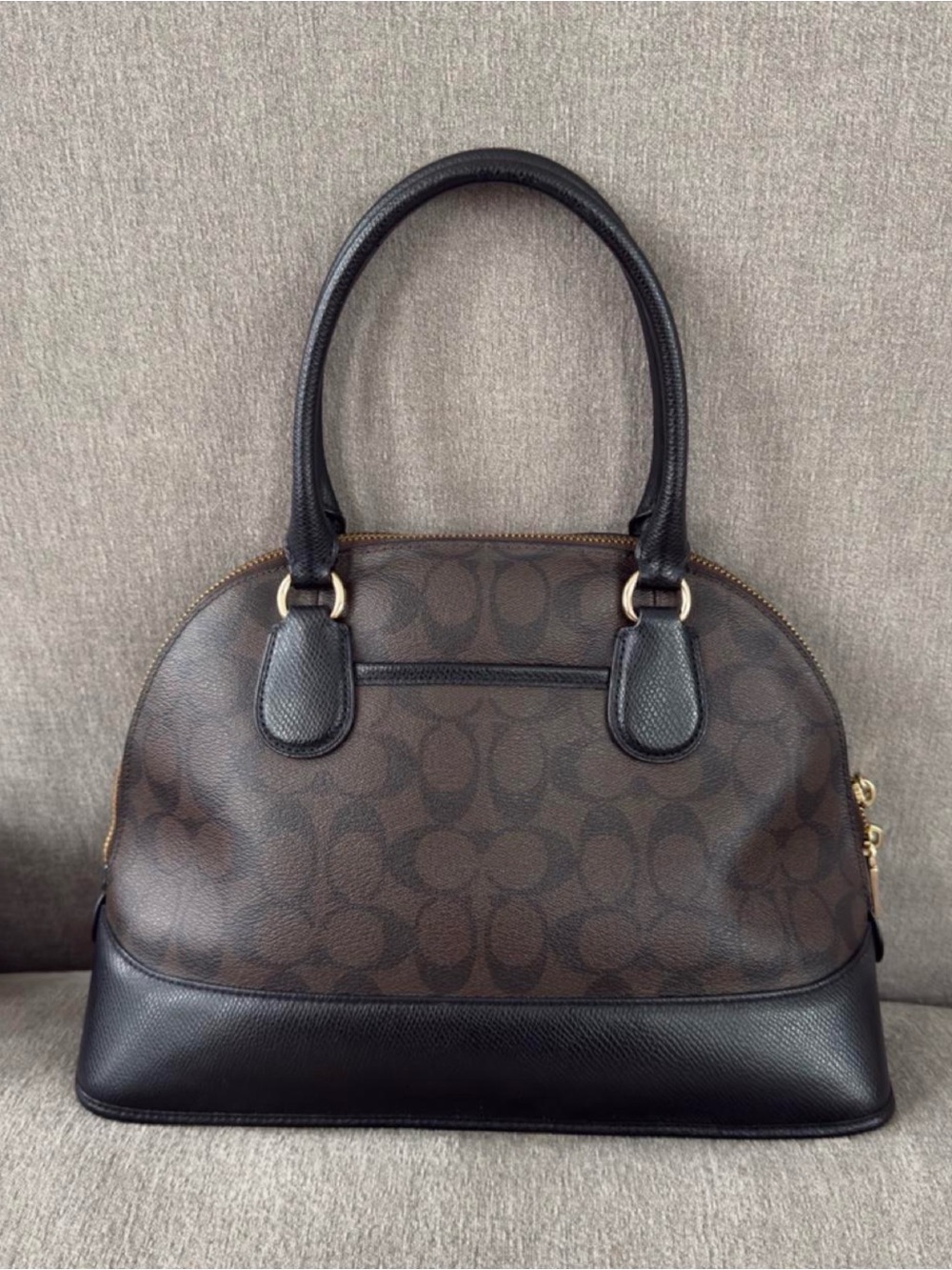 Coach Brown & Black Logo Dome Satchel - Picture 2 of 8